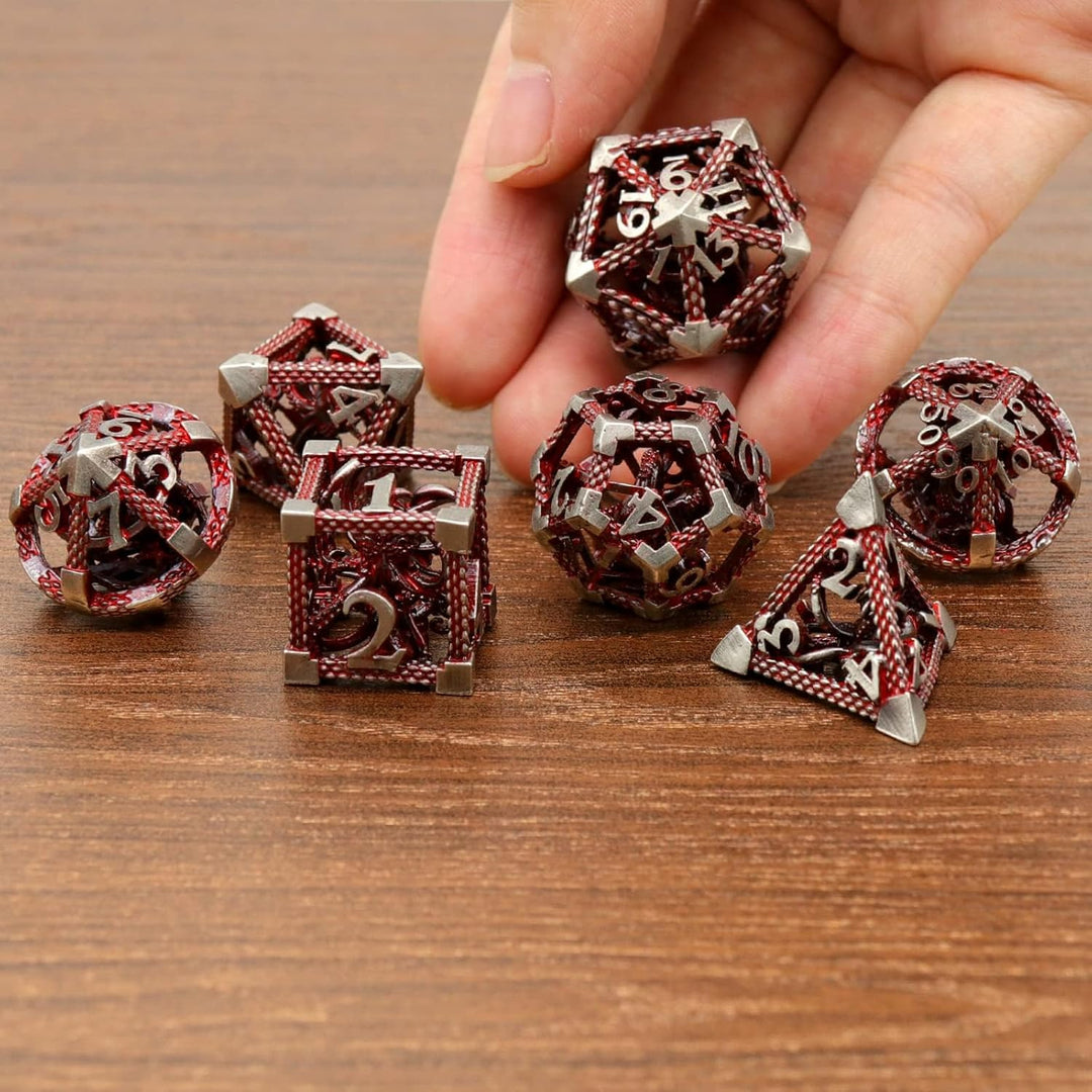 DND Würfelset Rollenspiel, Polyedrische Würfel Set D&amp;D Würfel Set Metall ZHOORQI 7 Stück Der Cthulhu