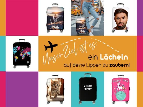 Personalisierte Hochelastische Reise-Koffer Abdeckung mit deinem Foto Schutzabdeckung Kofferschutzhü