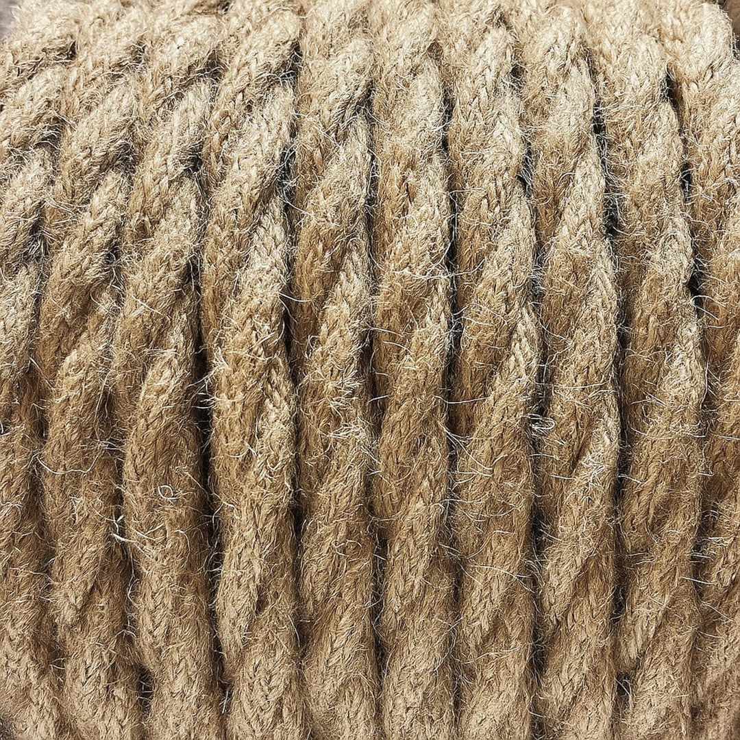 smartect Textilkabel gedreht 3-Adrig (3 x 0.75 mm²) Jute, 10 Meter | Vintage Lampenkabel Stoff, Stro