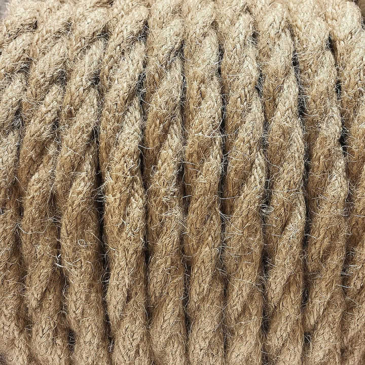 smartect Textilkabel gedreht 3-Adrig (3 x 0.75 mm²) Jute, 5 Meter | Vintage Lampenkabel Stoff, Strom