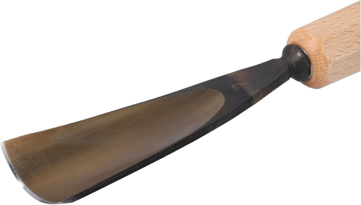 STUBAI Stemmeisen Stechbeitel Serie 52 - Form 7 | Gerades Hohleisen - 40 mm, mit Holzgriff, für Figu