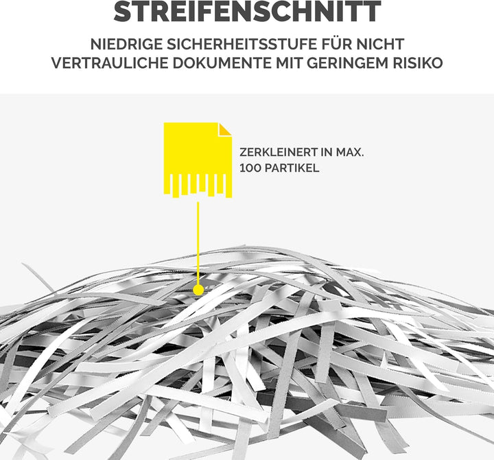 Fellowes Aktenvernichter 5 Blatt Streifenschnitt 7mm, Papierschredder für Zuhause, Powershred P-25S,