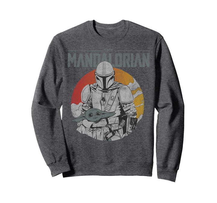 Star Wars The Mandalorian The Child Sunset Portrait Logo Sweatshirt