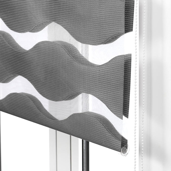 Blindecor - Luna doppelrollo klemmfix ohne bohren, Polyester, Anthrazit - 82 x 150 cm Anthrazit B82