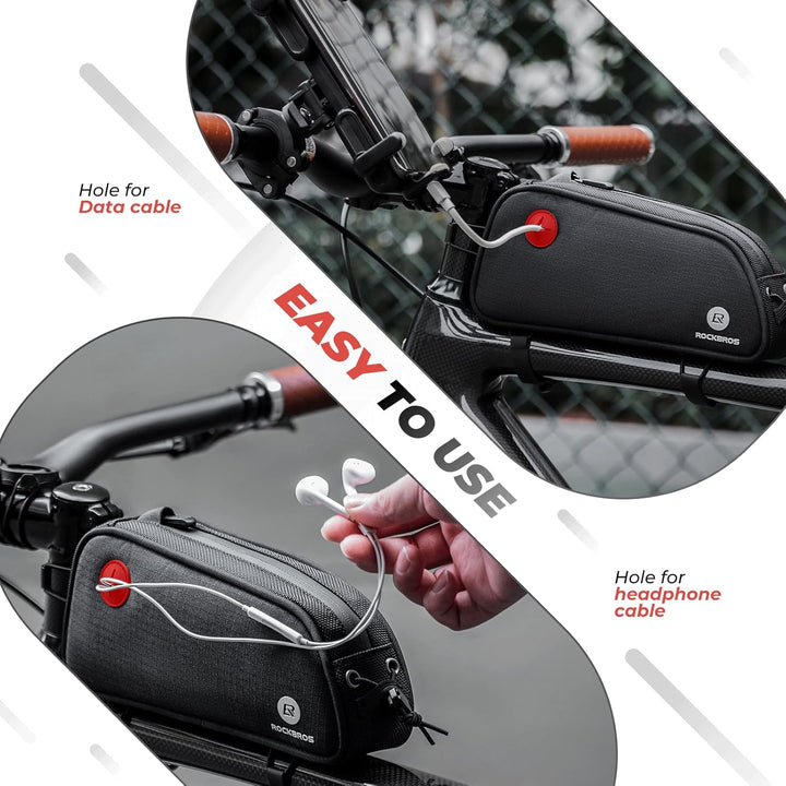 ROCKBROS Fahrrad Rahmentasche Fahrradtasche für Fahrradrahmen 1.3L MTB Oberrohrtasche mit Reflektier