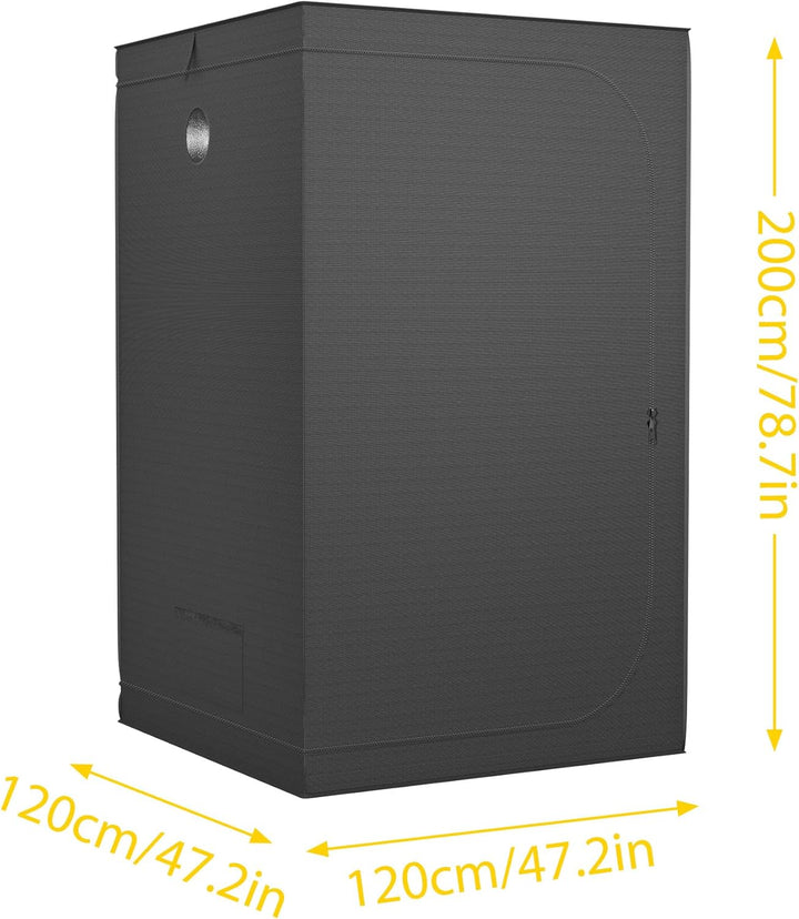 Growzelt Pflanzenzuchtzelt Indoor Anbauzelt 120x120x200 cm Grow Tent mit Reflektierender Innenfolie