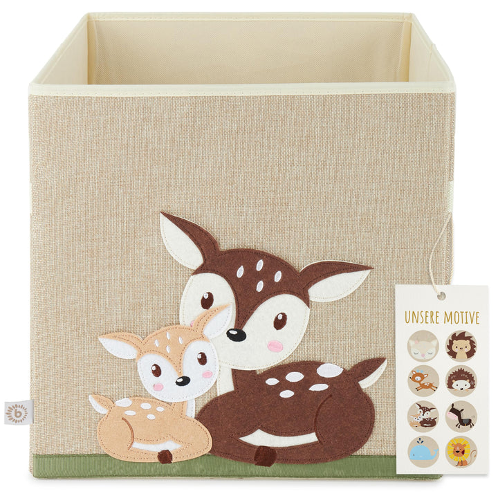 Bieco Aufbewahrungsbox Kinder Rehe | Kinderzimmer Aufbewahrung | Kallax Einsatz Kinder Spielzeug Auf