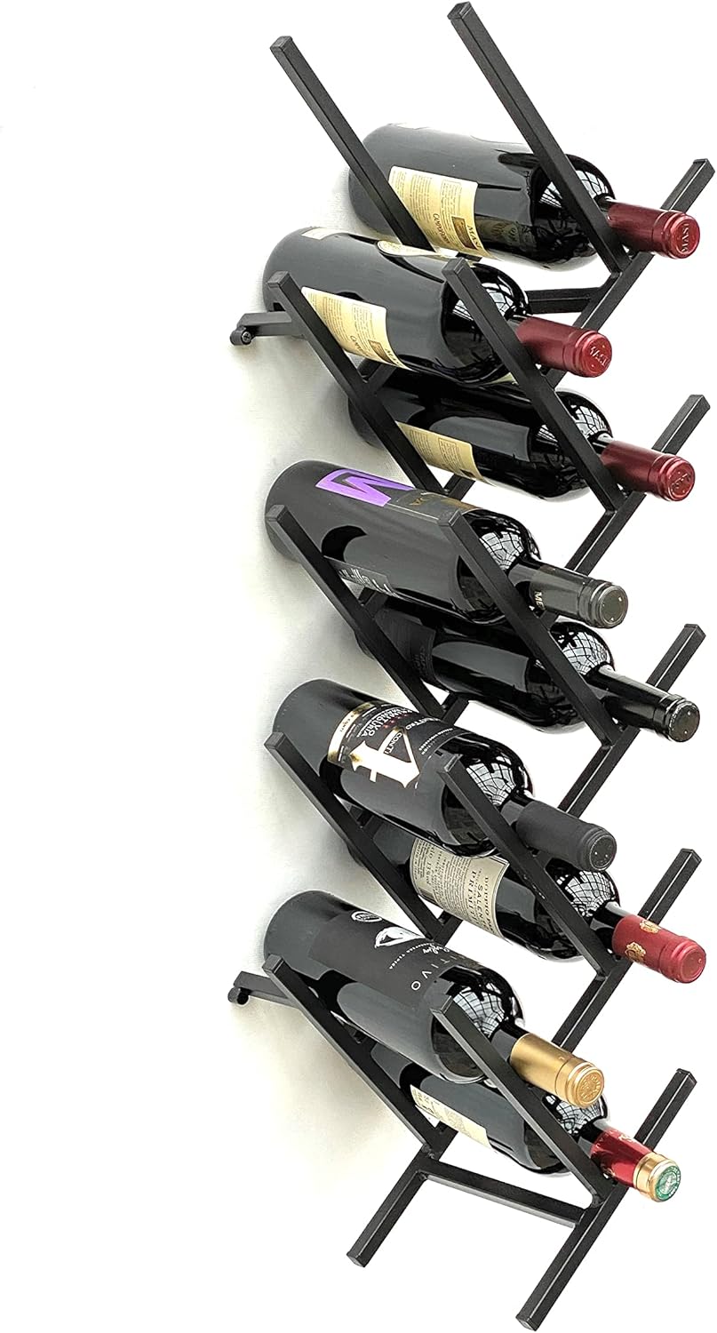 DanDiBo Weinregal Metall Schwarz Wand erweiterbar für 9 Flaschen Acord Flaschenregal 96277 Flaschens