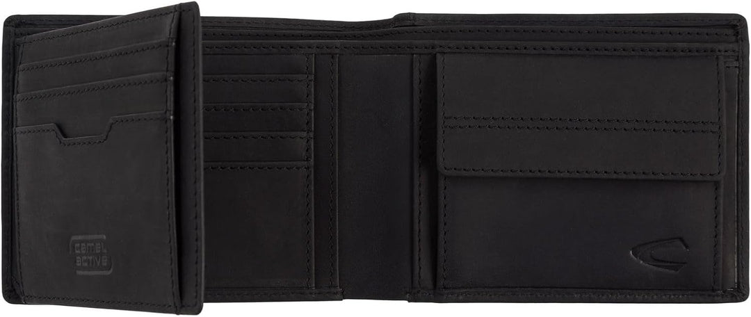 camel active bags Vietnam Herren Geldbörse RFID Querformat Leder Mittelgross Schwarz 12 x 2 x 9,5 Sc