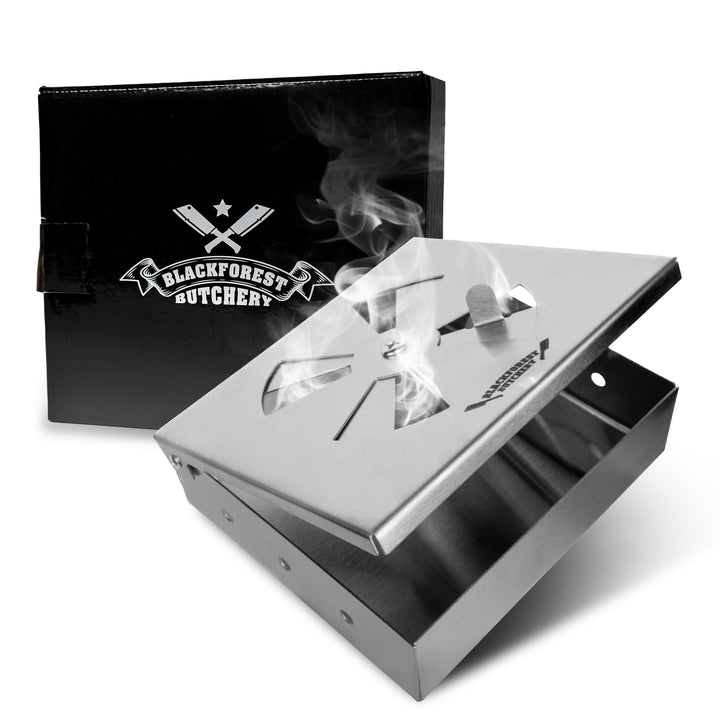 Blackforest Butchery - BBQ Räucherbox – Smokerbox aus Edelstahl – Smokergrill-Flair bei jedem Grillm