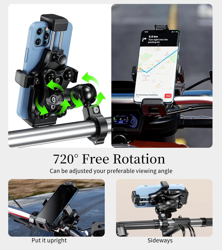Kewig Motorrad Handyhalterung mit Vibrationsdämpfer und Hochgeschwindigkeits Sicherheitsschloss, neu