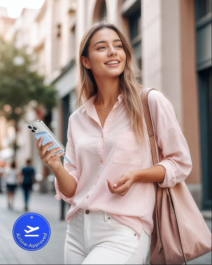 VIYISI Powerbank 10000mAh, Ultrakompaktes Akkupack mit integriertem USB-C Kabel &amp; LED-Anzeige, Exter