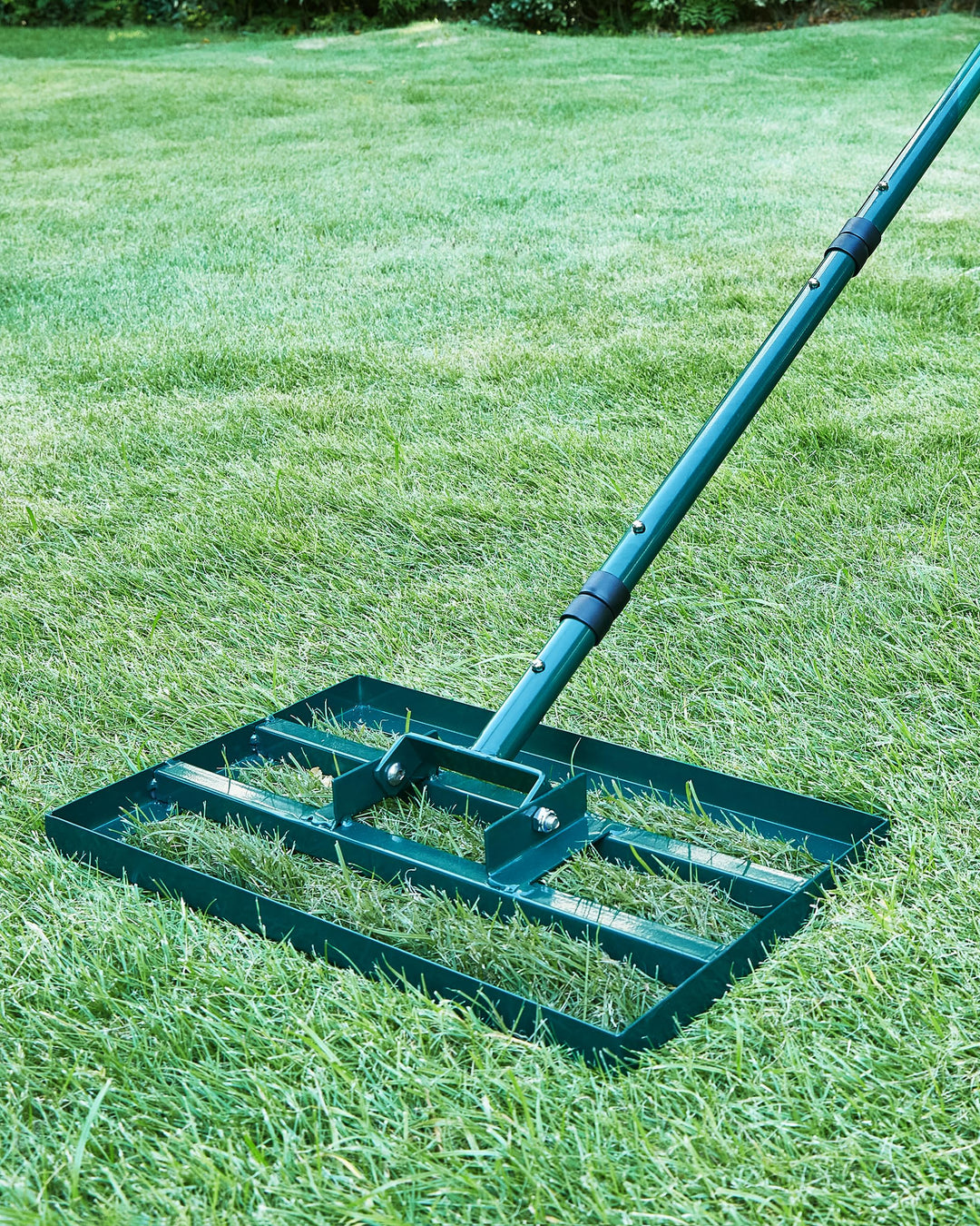 Signstek Rasen Nivellierungsrechen, 43 x 25 cm Lawn Leveling Rake, Rasen Sanden Harke Edelstahlgriff