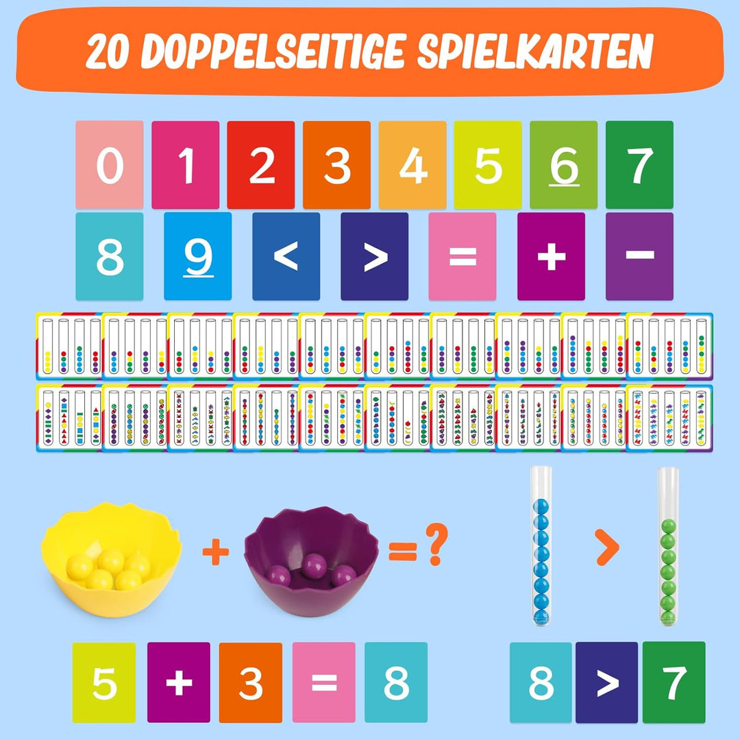 Farben Lernen Ab 3 4 5 Jahre, Montessori Spielzeug, Zähl und Farbsortierspielzeug für Kinder, Mathem