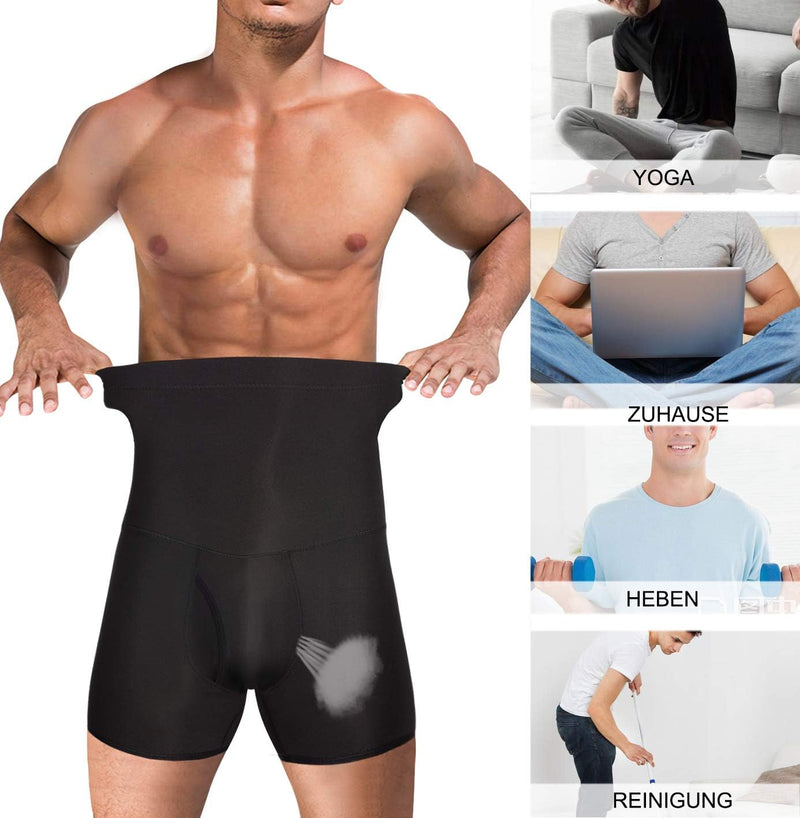 CHUMIAN Herren Kompression Unterhosen Boxershorts Shapewear Figurformende Unterwäsche Abnehmen Hohe