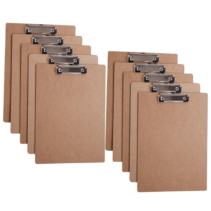 (10 Stück) Klemmbrett A4 Holz, Schreibbrett Pad Halter Clipboard Klemmbretter A4 Zwischenablage Schr