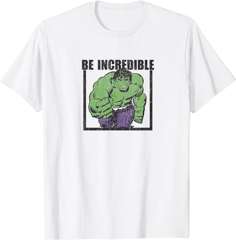 Mens Marvel Hulk Be Incredible Graphic T-Shirt C1 XL Silver