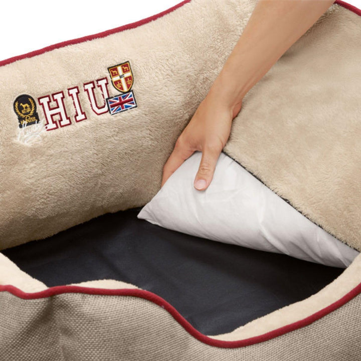 HUNTER Universtity Hundesofa, College-Style, Wendekissen, Plüschbesatz, 80 x 60 cm, beige beige 80 x
