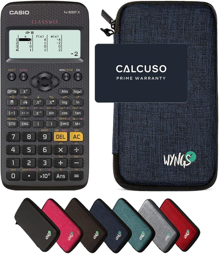 CALCUSO Sparpaket: Casio FX-83GT X technisch-wissenschaftlicher Taschenrechner + WYNGS Schutztasche