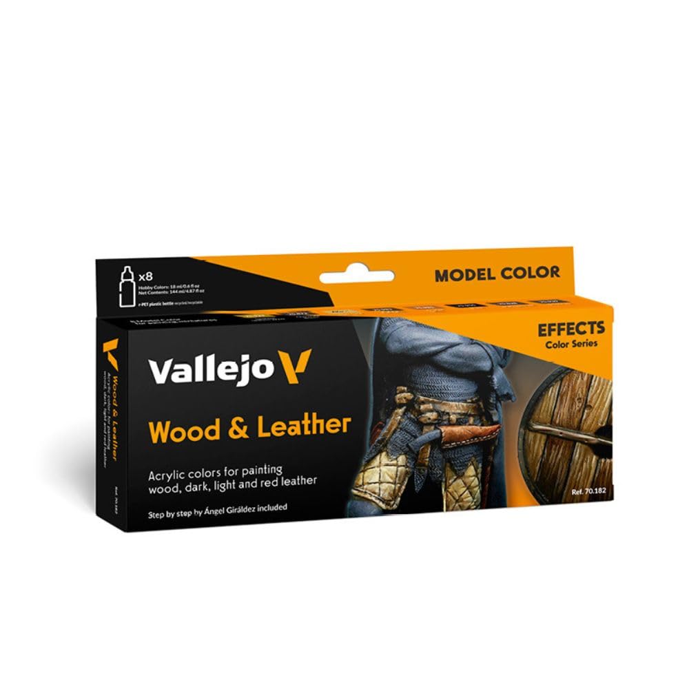 Vallejo VJ70182 70182 Farbset, Holz & Leder, 8x17 ml, Rot Single, Single