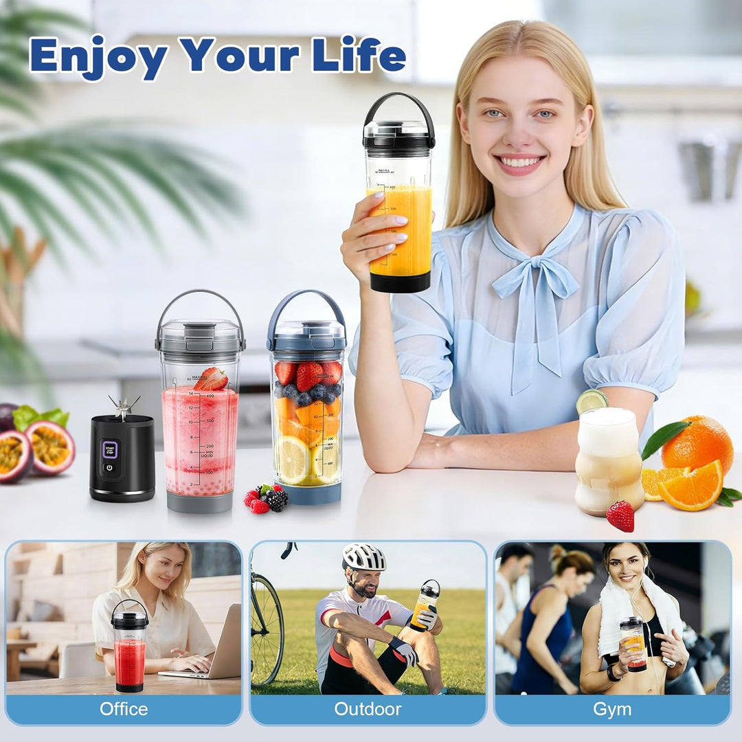Mixgefäss kompatibel mit Ninja Blast Tragbarer Mixer, 530ml Mixbecher mit Trink- und Auslaufsicherer
