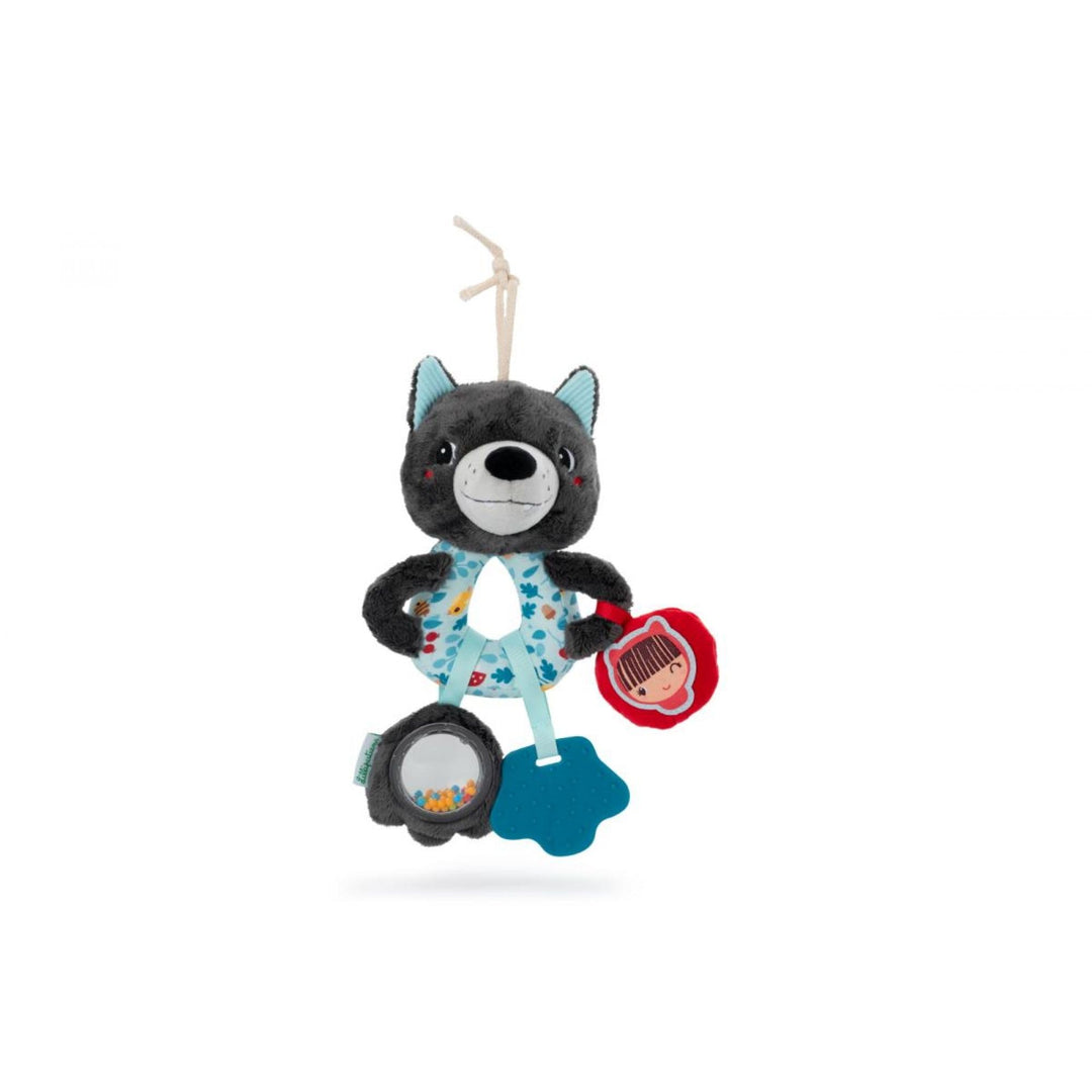 Lilliputiens - Multi-Aktivitätsringe Louis der Wolf - Baby-Rassel mit Geräuschen, Texturen und Farbe