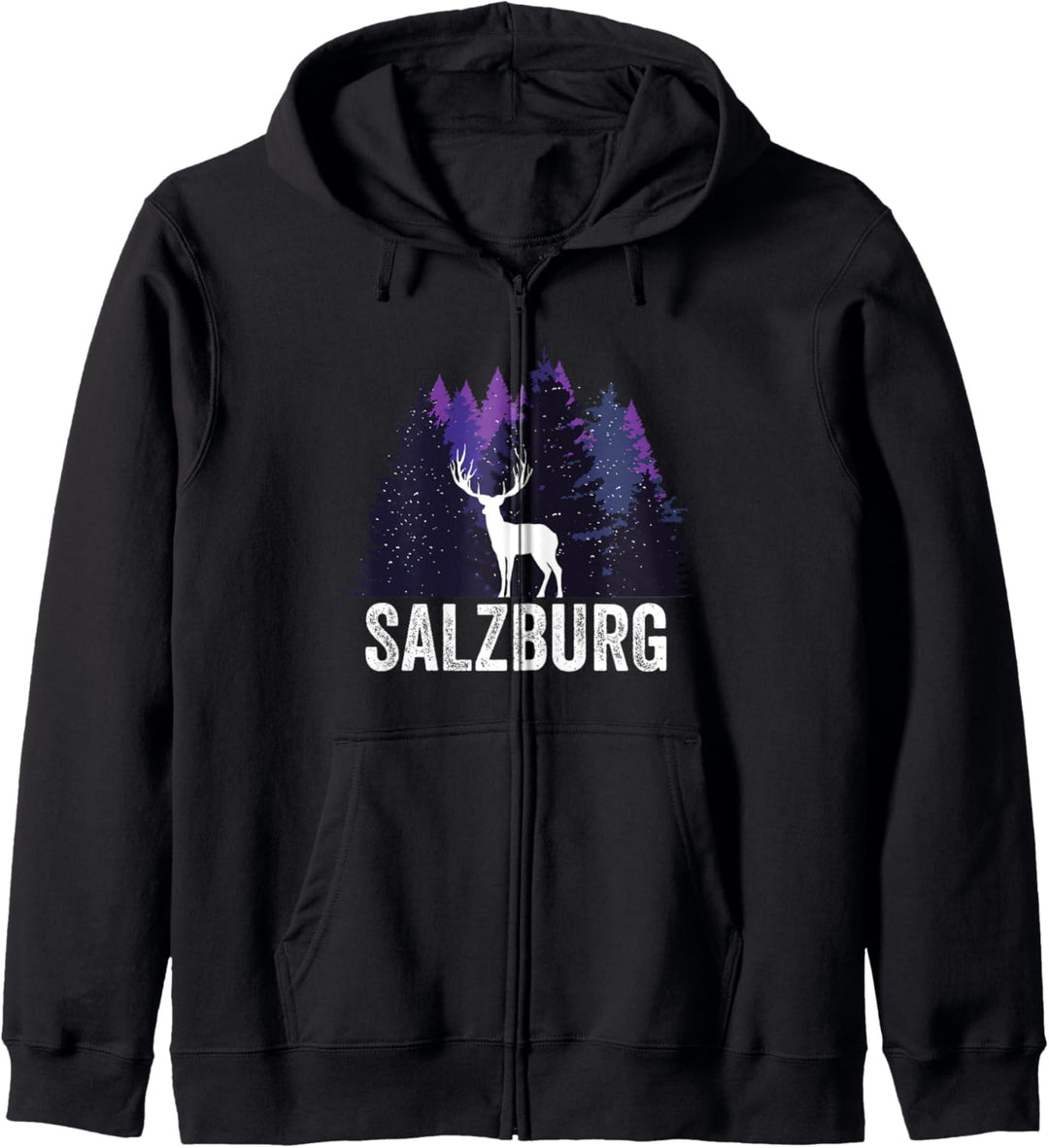 Salzburger Wander Design - Hirsch Im Wald - Salzburg Kapuzenjacke