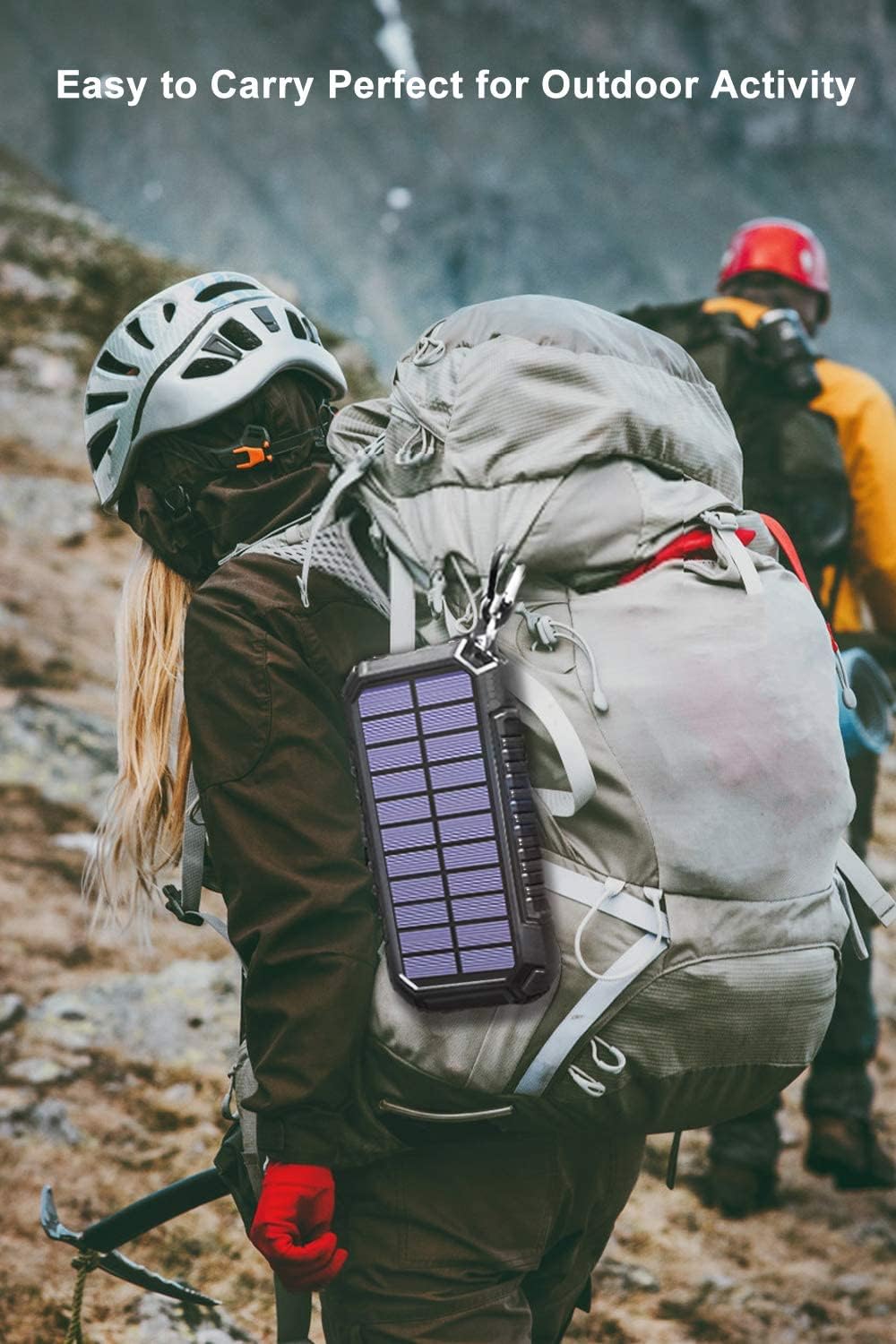 Solar Powerbank 26800mAh, Hiluckey Wireless Solar Ladegerät mit 4 Ausgängen USB C 3A Solar Power Ban