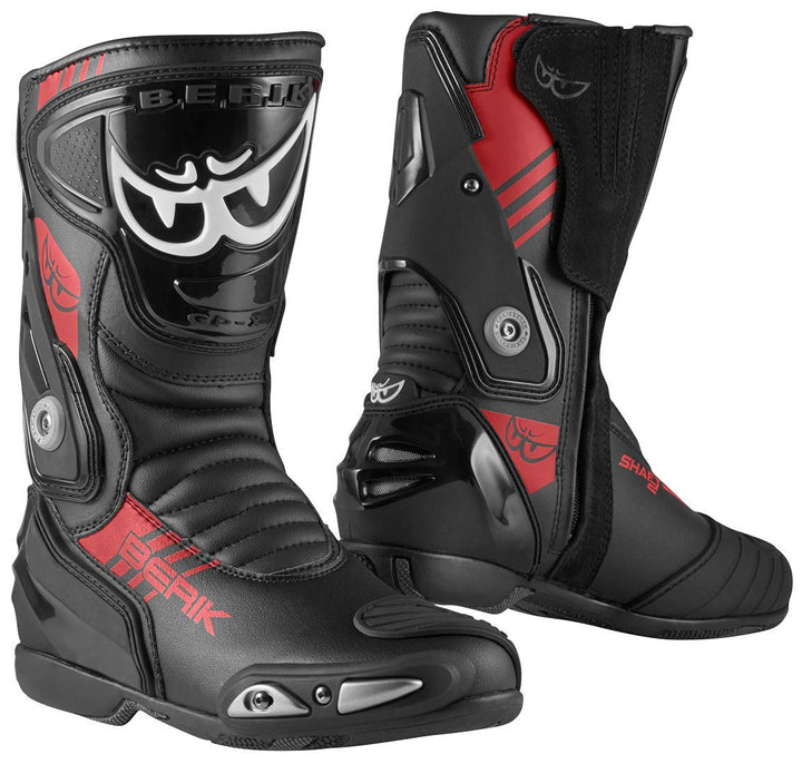 Berik Shaft 3.0 Motorradstiefel, schwarz/rot, 47 Schwarz Rot 47 EU, Schwarz Rot 47 EU