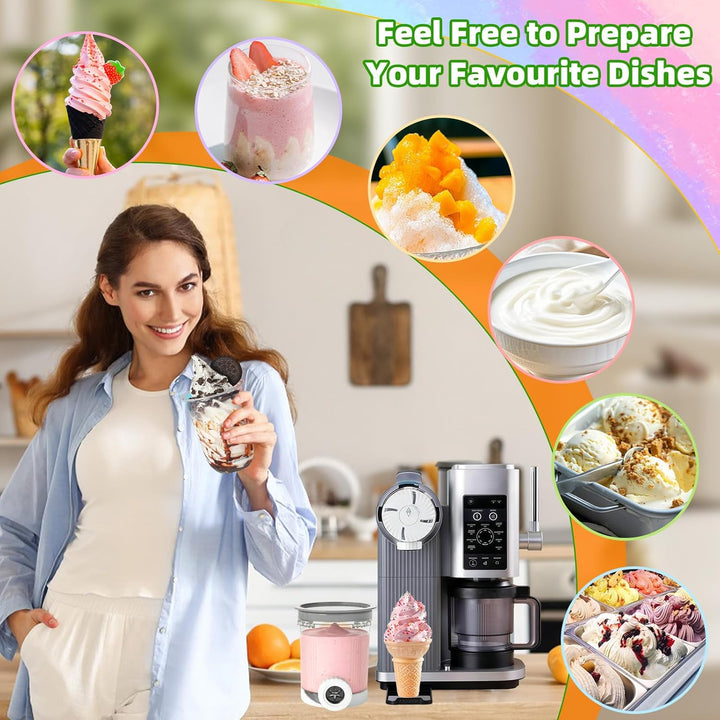 4Stück Ersatz Behälter Kompatibel mit Ninja Creami Scoop & Swirl Eismaschine NC700 NC701EU Serie, Ei