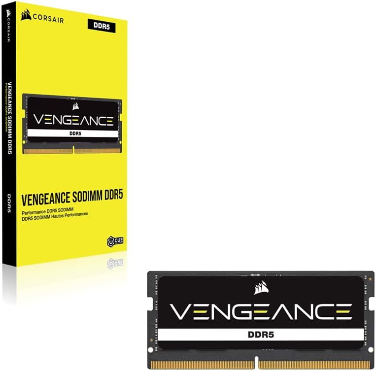 CORSAIR VENGEANCE SODIMM DDR5 RAM 16GB (1x16GB) 4800MHz CL40-40-40-77 1.10V Intel XMP 3.0 Laptop-Spe