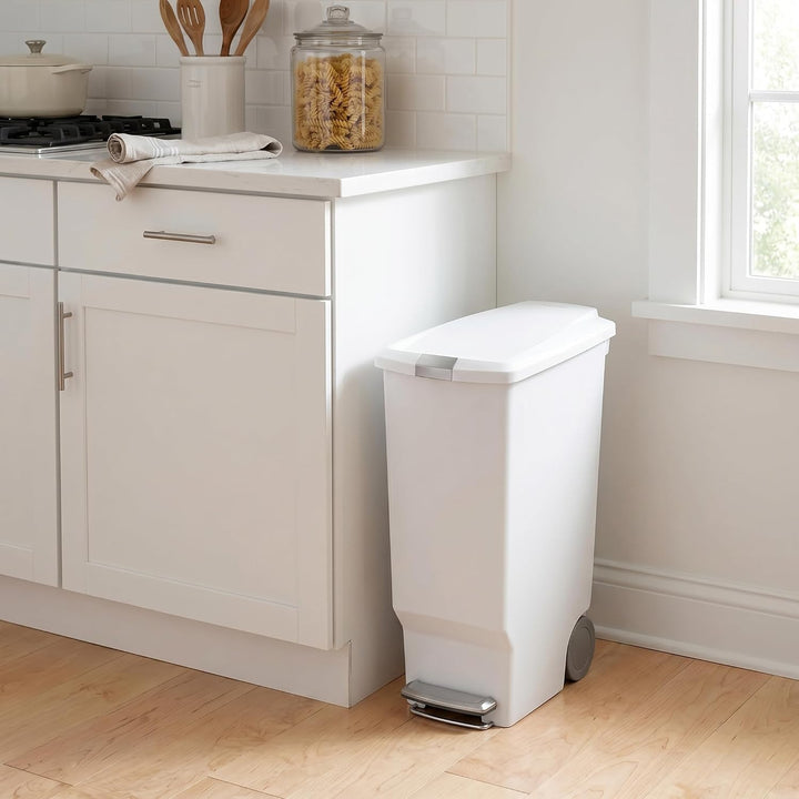 simplehuman CW1362 40 Liter, schmaler Treteimer, Mülleimer Küche, Abfalleimer, Mülltrennsystem, Müll