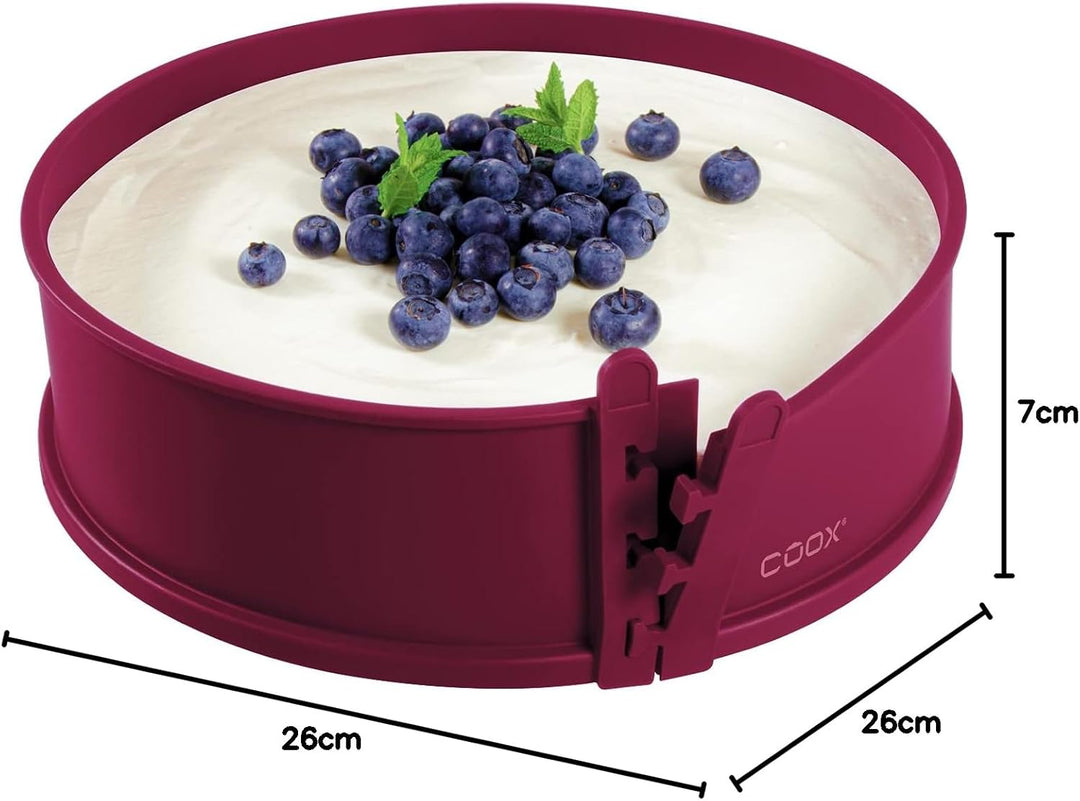 coox Springform mit Porzellanboden ⌀ 26 cm in Dunkelrot, backen und direkt auf der Porzellanplatte s