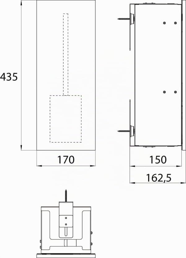 Emco Asis Pure Unterputz-Toilettenbürstengarnitur-Modul, Badezimmerschrank mit Toilettenbürste, Hoch