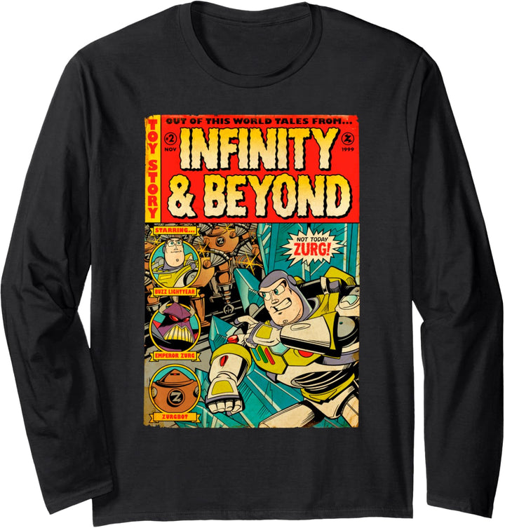 Disney Pixar Toy Story Buzz Lightyear Comic Retro Langarmshirt