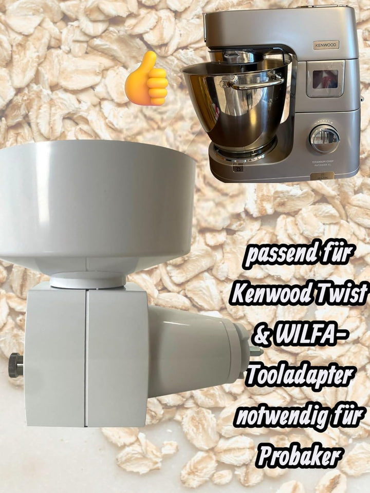 FLOCKENVORSATZ FLOCKER FLOCKENQUETSCHE VON MESSERSCHMIDT MIT Kenwood Twist DIREKTANSCHLUSS - Flake M