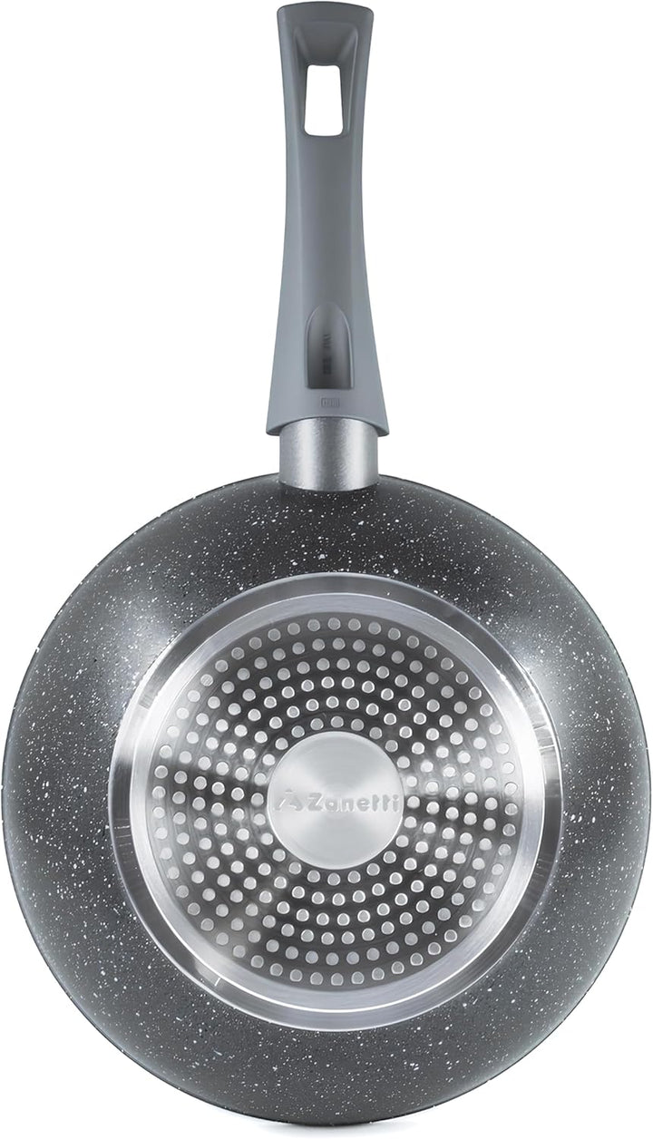Zanetti - Durapietra Induction Wok-Pfanne, 24 cm, Wok-Pfanne, antihaftbeschichtet, auch für Induktio