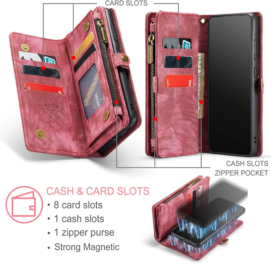 UFinetech 2-in-1 Samsung Galaxy S20 Ultra Hülle Tasche Leder TPU Abnehmbar Handy Flip Magnetisch Kar