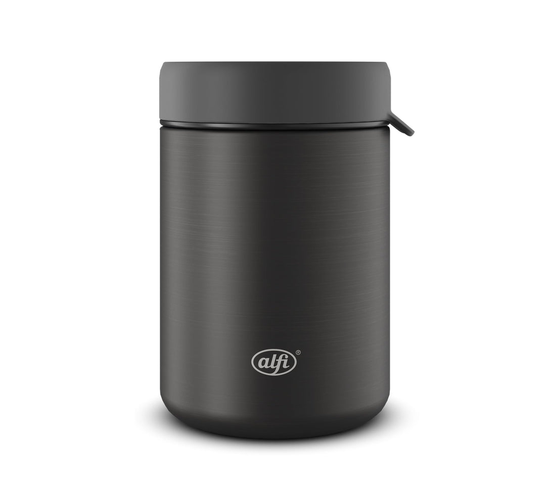 alfi ISO FOOD MUG 350ml, Schwarz, Edelstahl Thermobehälter für Essen, Isolierbehälter für Suppen, Sa