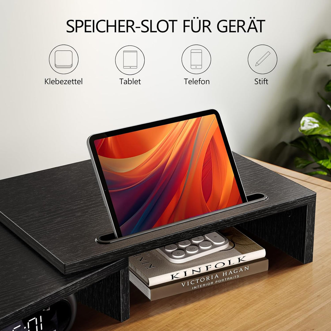 AMERIERGO Dual-Monitorständer – verstellbare Länge und Winkel, Dual-Monitorerhöhung, Computer-Monito