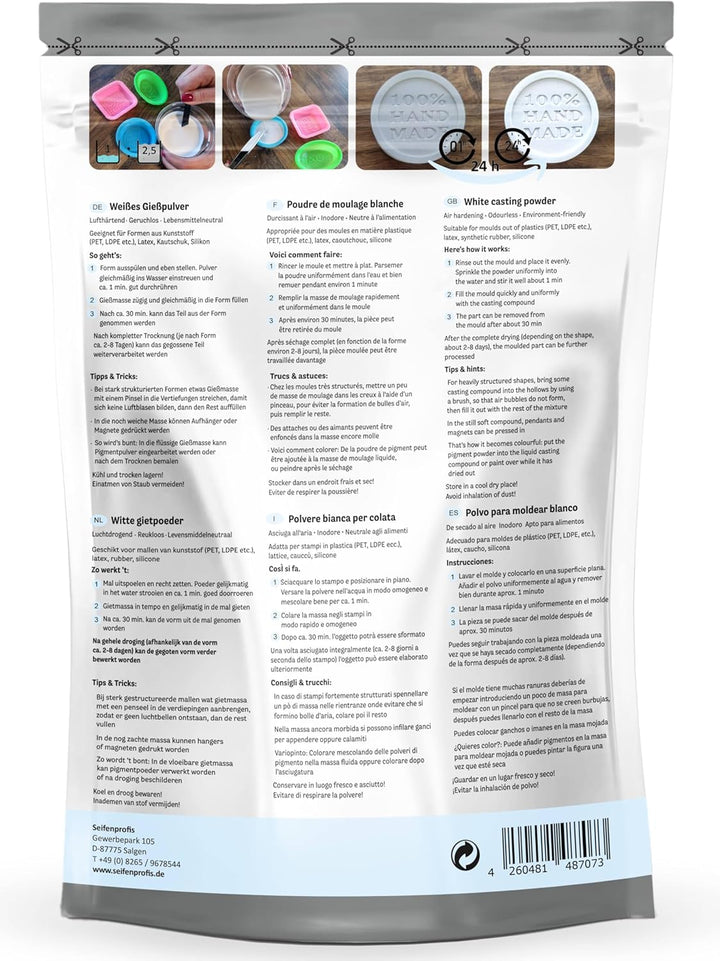 Seifenprofis Profiplast 200 Reliefgiesspulver 9 kg - extra weiss, Giesspulver, Giessmasse, Modellier