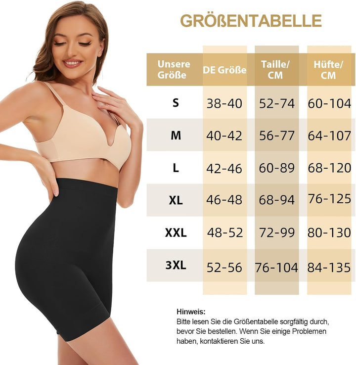 SIMIYA Bauchweg Unterhose Damen Hohe Taille Shapewear Nahtlose Miederhose mit Bein Figurenformend Mi