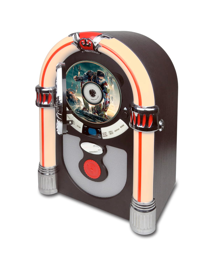 Retro Jukebox Musikbox mit CD-Spieler, Musikanlage Nostalgie Design, Bluetooth, Vintage FM/UKW Radio
