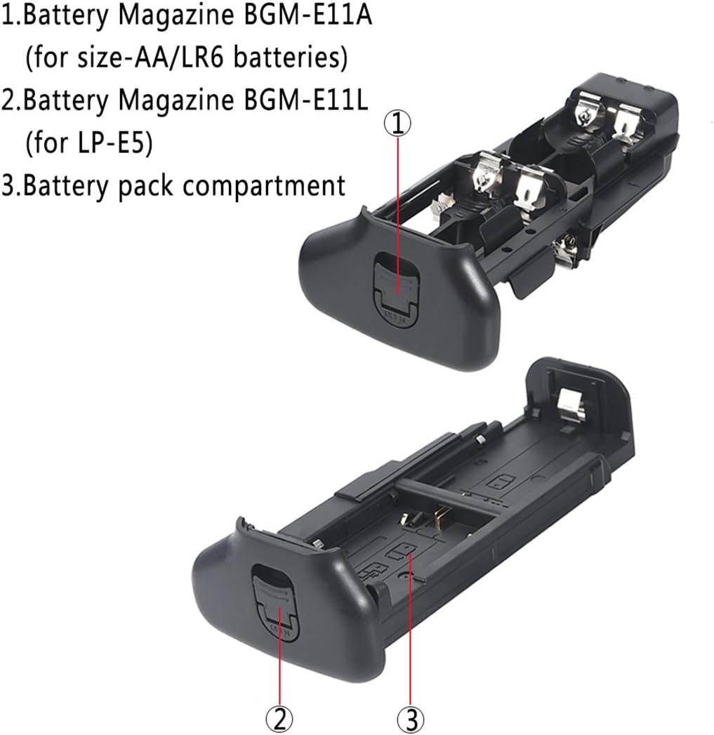 DSTE® Batterie Griff für Canon EOS 5D Mark III 3 SLR Digital Kamera als BG-E11 mit (2 packung) LP-E6