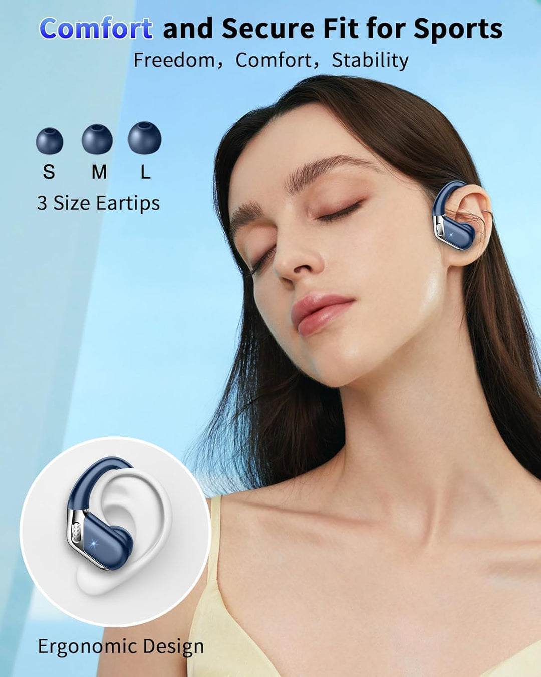 Bluetooth 5.4 Kopfhörer Sport, In Ear Kopfhörer Kabellos Bluetooth mit 4 ENC Noise Cancelling Mics,