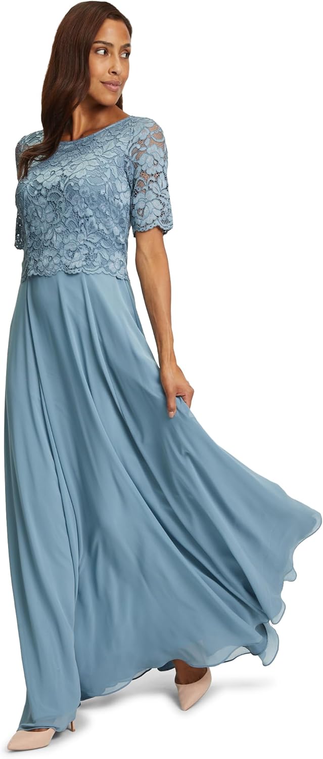 Vera Mont Damen 0266/4825 Kleid 52 Bluish Grey, 52 Bluish Grey