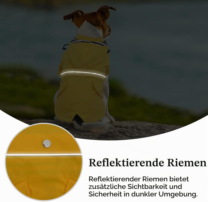 Pethiy Premium Hunde Regenmantel,Regenjacken für Hunde,wasserdicht Hundemantel mit Reissverschluss,H