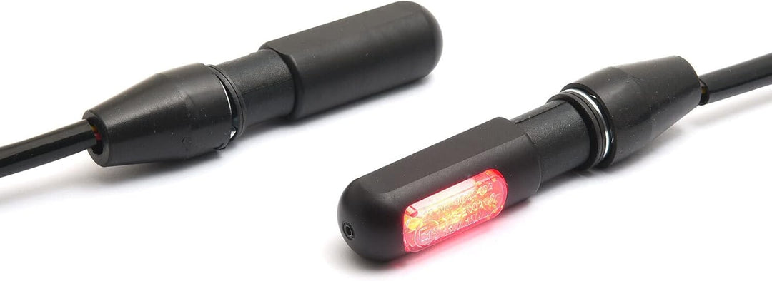 Mini LED 3in1 Blinker Rücklicht Bremslicht Alu E-Zulassung schwarz kurz M8 Motorrad Racer Chopper Cr