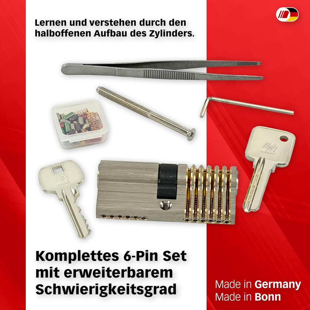 MULTIPICK 2-in-1 Trainingzylinder Set - [inkl. 50-tlg. Pinning-Kit] Lockpicking - Lock Picking Tool