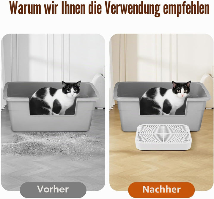 Kunststoff Katzentreppe, Katzentoilettenrampe mit Filterfunktion, Katzenstreu-Filterpedal für Kätzch
